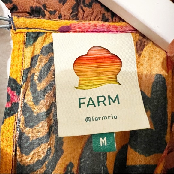 FARM RIO Mixed Prints Layered Maxi Dress Floral Leopard Tie Size Medium M * - Picture 3 of 6